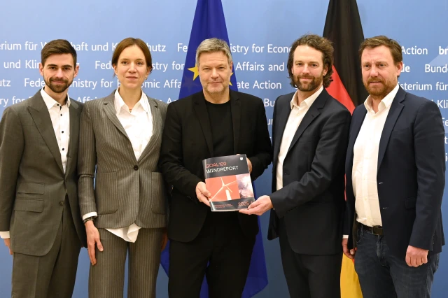 V.l.n.r: Jonas Beckmann, Anja Kielmann, Robert Habeck, Bahne Carstensen, David Wortmann